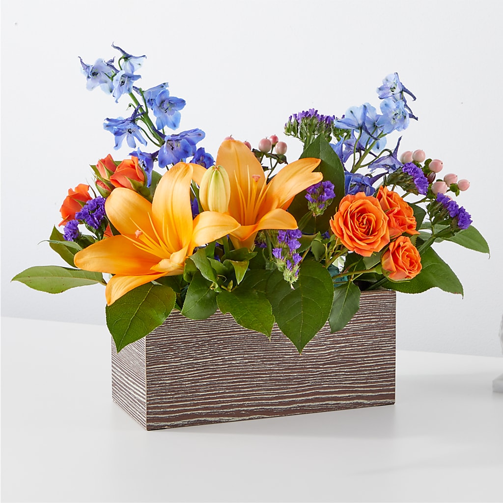 Radiant Citrus Box Bouquet – Towne Florist, Lumberton NC