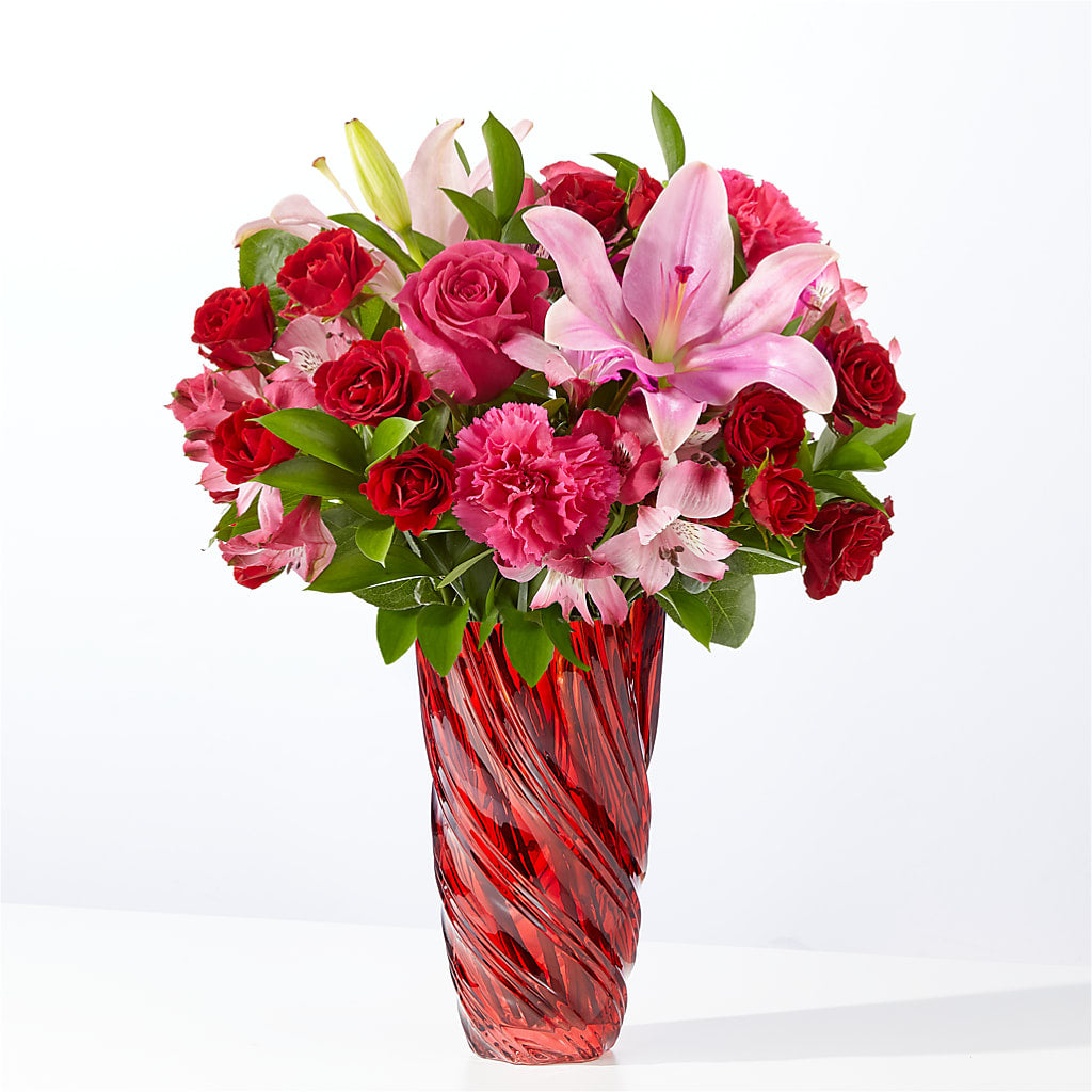 In Love Bouquet with Luxe Swirl Vase – Towne Florist, Lumberton NC