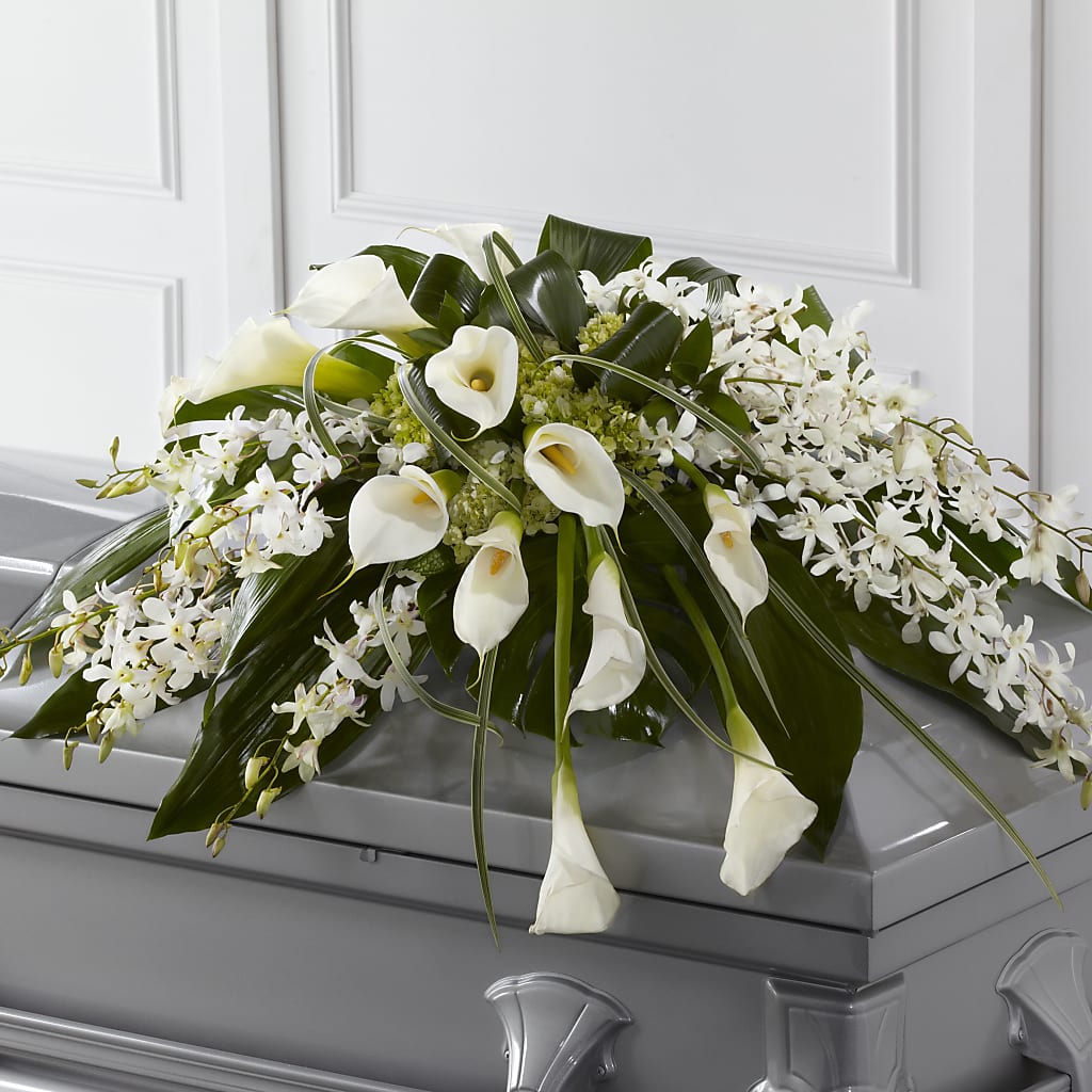 Angel Wings Casket Spray – Towne Florist, Lumberton NC