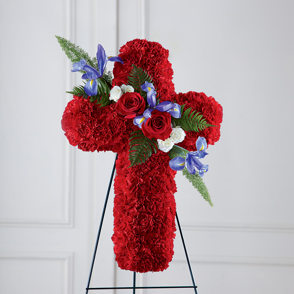 Faithful Hero Floral Cross – Towne Florist, Lumberton NC