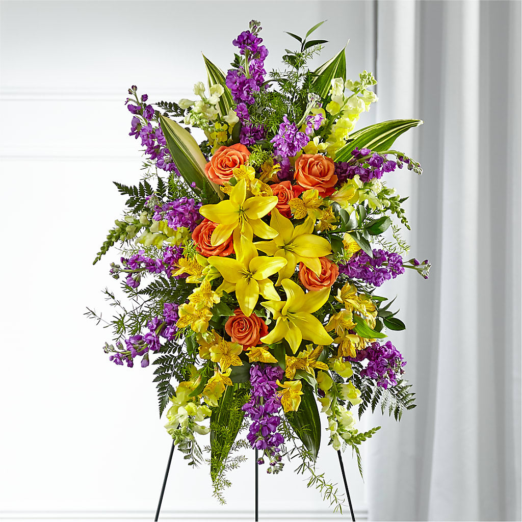 Thoughtful Prayers Standing Spray – Towne Florist, Lumberton NC