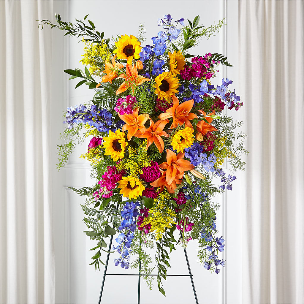 Sunlit Memories Standing Spray (Standard) – Towne Florist, Lumberton NC