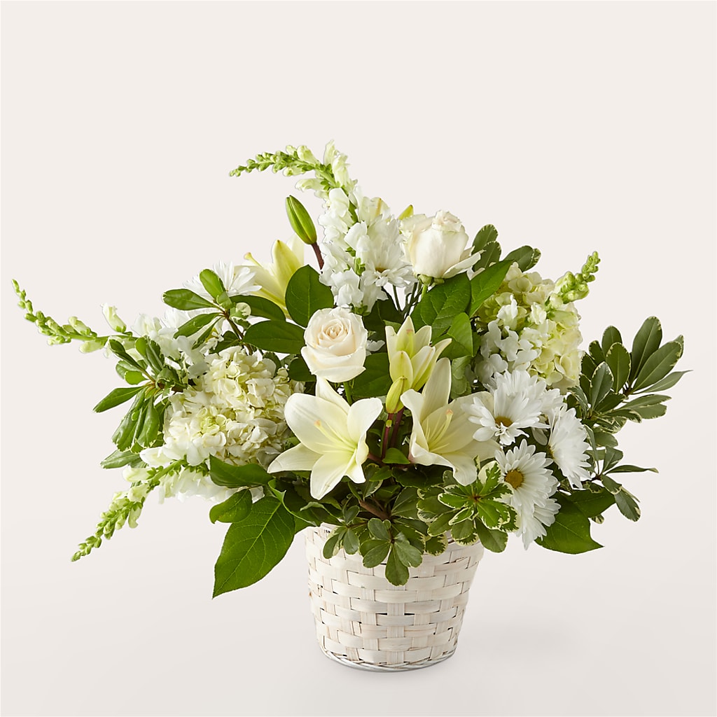 Ivory Elegance Floral Basket – Towne Florist, Lumberton NC