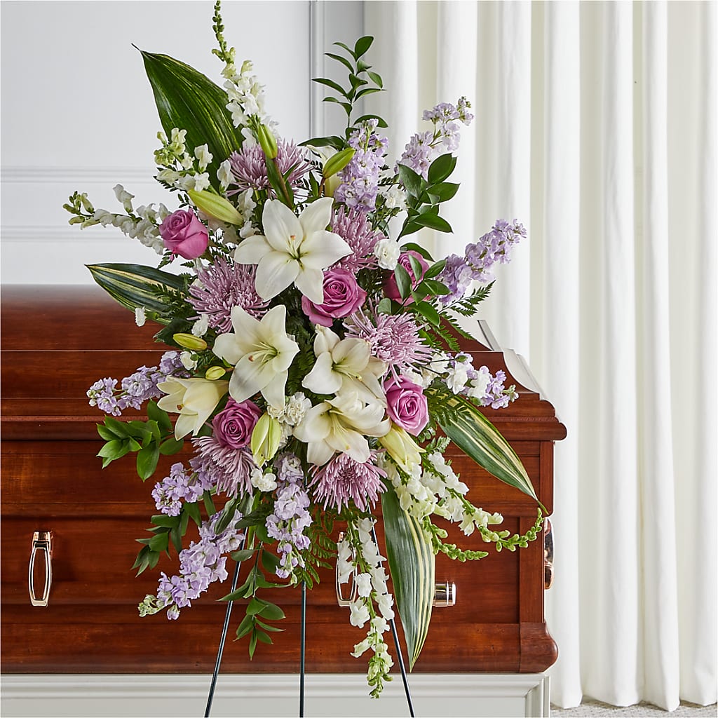 Grateful Hearts Standing Spray – Towne Florist, Lumberton NC
