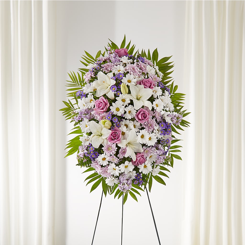 Surrounded by Love Standing Spray – Towne Florist, Lumberton NC
