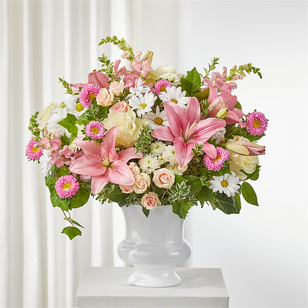 Empathetic Blooms Urn Arrangement – Towne Florist, Lumberton NC