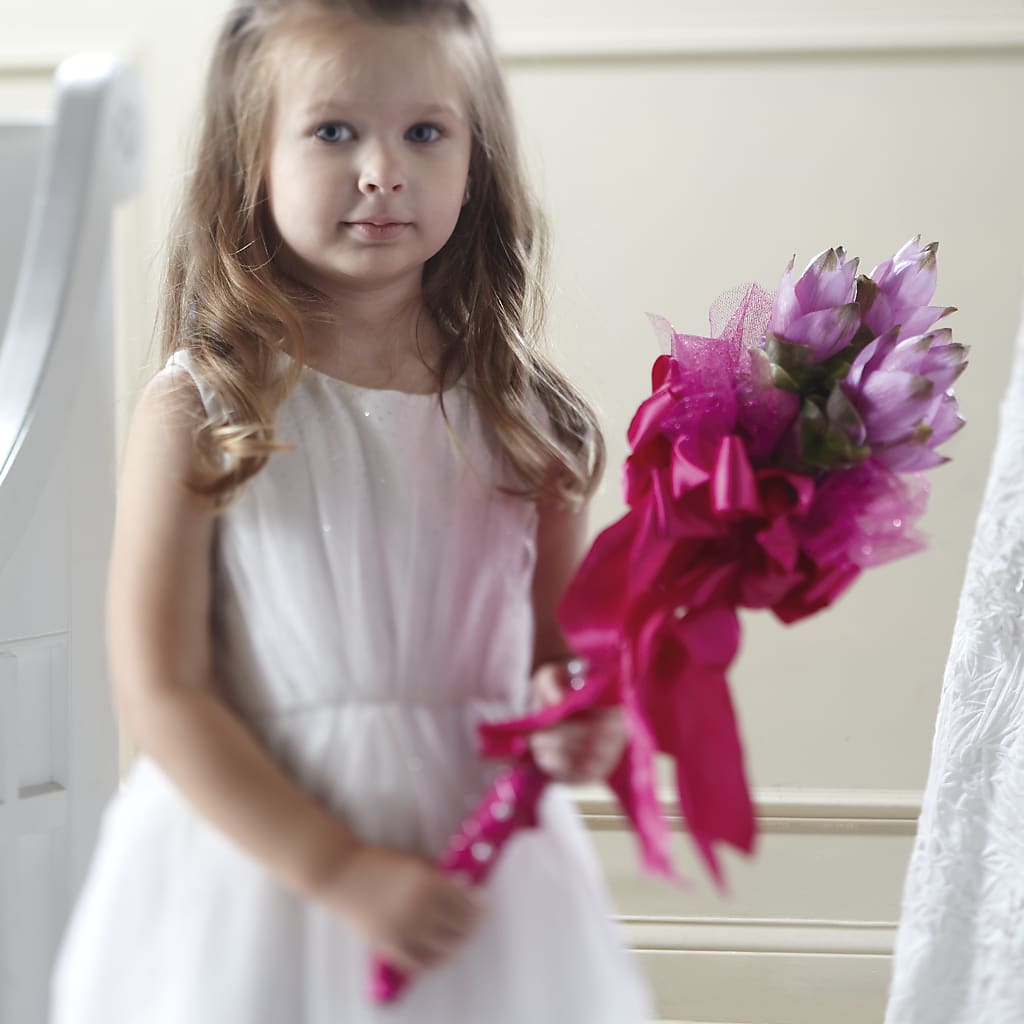 Sparkle Pink Flower Girl Bouquet – Towne Florist, Lumberton NC