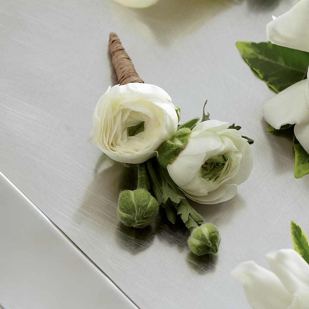 White Ranunculus Boutonniere – Towne Florist, Lumberton NC