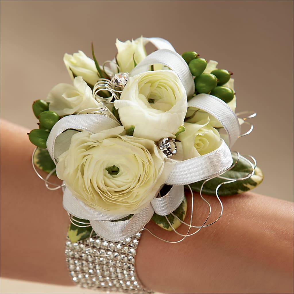 White Wedding Corsage – Towne Florist, Lumberton NC