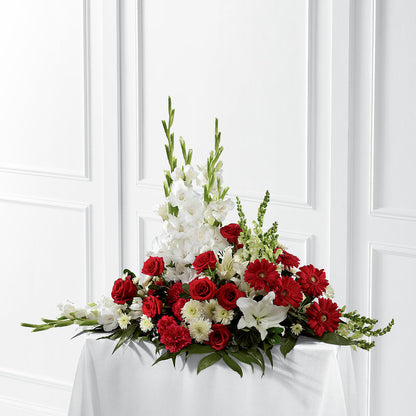 Crimson & White Arrangement –  Towne Florist, Lumberton NC