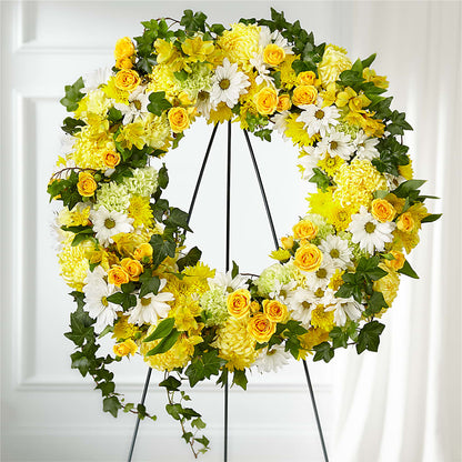 Golden Remembrance Wreath –  Towne Florist, Lumberton NC