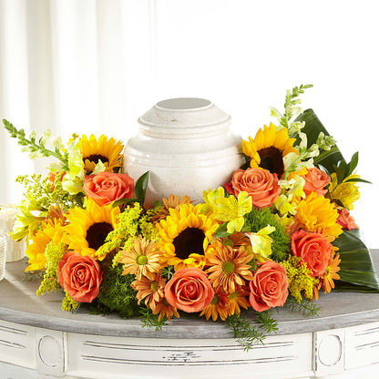 Faithful Sunflower Cremation Adornment –  Towne Florist, Lumberton NC