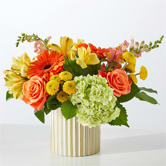 Autumn Sunshine Bouquet with Ivory Vase –  Towne Florist, Lumberton NC