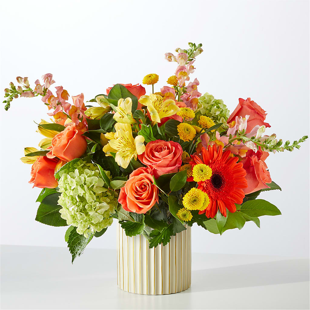 Autumn Sunshine Bouquet with Ivory Vase –  Towne Florist, Lumberton NC