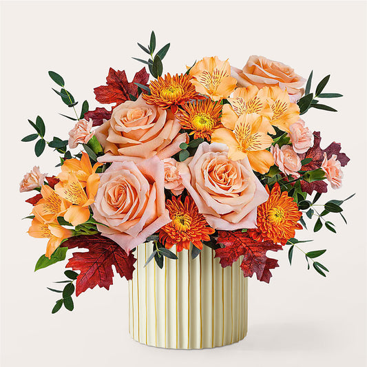 Spiced Latte Bouquet with Ivory Vase –  Towne Florist, Lumberton NC