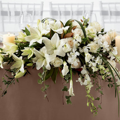 White Linen Arrangement –  Towne Florist, Lumberton NC