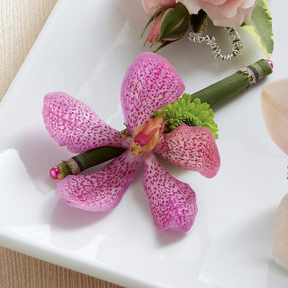 Pink Mokara Boutonniere –  Towne Florist, Lumberton NC