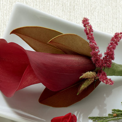 Red Calla Boutonniere –  Towne Florist, Lumberton NC