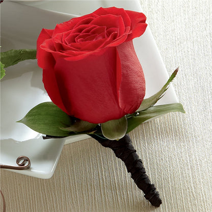 Red Rose Boutonniere –  Towne Florist, Lumberton NC